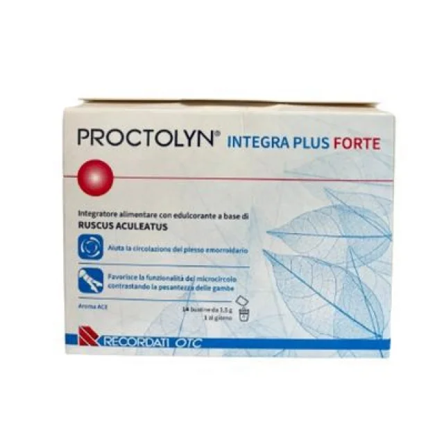 PROCTOLYN INTEGRA PLUS FORTE DA 14 BUSTINE - INTEGRATORE PER FAVORIRE LA NATURALE CIRCOLAZIONE VENOSA DEL PLESSO EMORROIDARIO - SCADENZA LUNGA 10/26 (ULTIMISSIMI PEZZI SCONTATI)