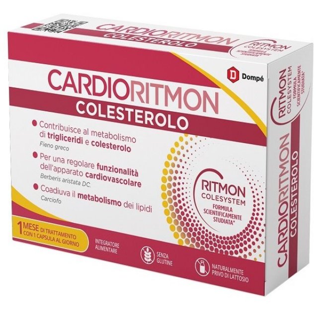 CARDIORITMON Colesterolo 30Cps - INTEGRATORE PER REGOLARE IL METABOLISMO DI COLESTEROLO E TRIGLICERIDI - SCADENZA LUNGA 08/26 (ULTIMISSIMI PEZZI SCONTATI)