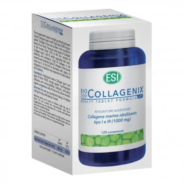 BIOCOLLAGENIX DA 120 COMPRESSE - INTEGRATORE A BASE DI COLLAGENE MARINO IDROLIZZATO DI TIPO I E III ALTAMENTE PURIFICATO E AD ALTO DOSAGGIO - SCADENZA LUNGHISSIMA 07/27 (ULTIMISSIMI PEZZI SCONTATI)