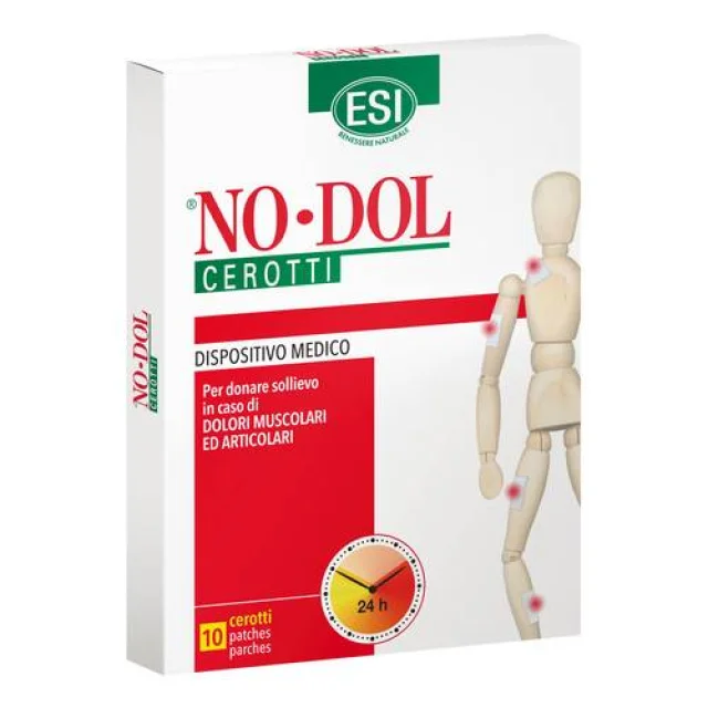 NODOL 10 CEROTTI ESI -  CEROTTO A BASE DI ARNICA, CANFORA E ARTIGLIO DEL DIAVOLO PER DOLORI MUSCOLARI E ARTICOLARI (ULTIMISSIMI PEZZI SCONTATI)