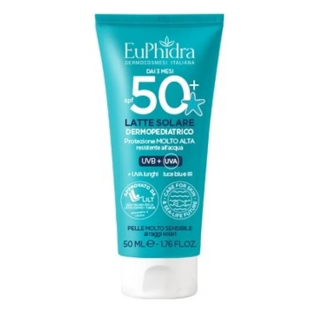 EUPHIDRA KA LATTE SOLARE BAMBINI RESISTENTE ALL'ACQUA PROTEZIONE MOLTO ALTA SPF50+  DA 50ML (ULTIMISSIMI PEZZI SCONTATI)