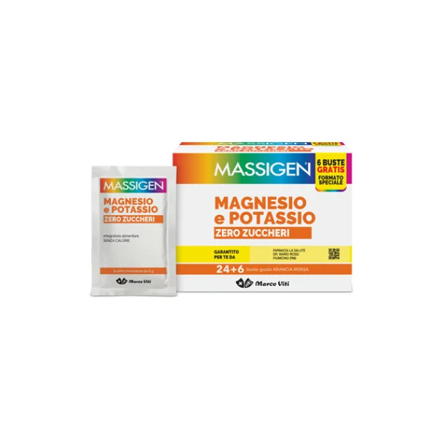 MAGNESIO POTASSIOZERO24+6BUSTINE "OMAGGIO" - INTEGRATORE A BASE DI MAGNESIO E POTASSIO SENZA ZUCCHERI  ( ULTIMISSIMI PEZZI SCONTATI )