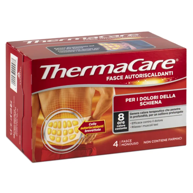 THERMACARE SCHIENA FASCIA DA 4 PEZZI - FASCE AUTORISCALDANTI PER I DOLORI DELLA SCHIENA - SCADENZA LUNGA 03/26 (ULTIMISSIMI PEZZI SCONTATI)