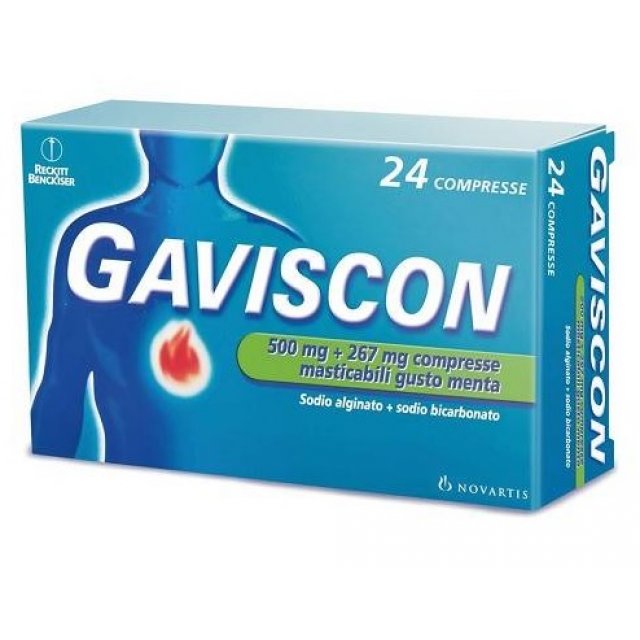GAVISCON 24CPRMENTA500+267MG